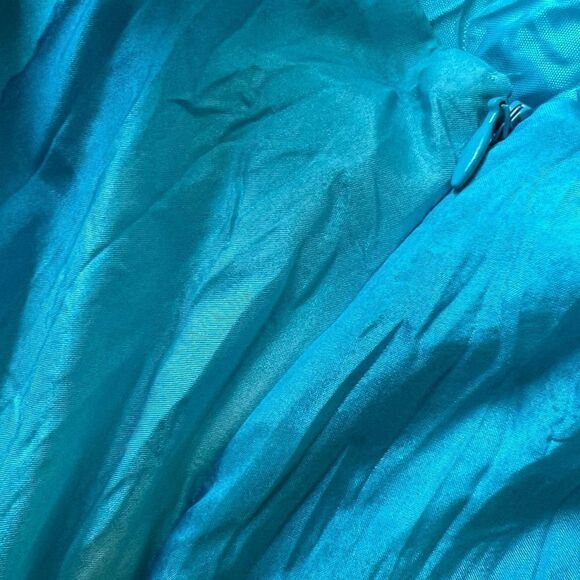 Lauren Ralph Lauren Turquoise Ombre Crinkled Silk Habotai Broomstick Skirt - Picture 8 of 12